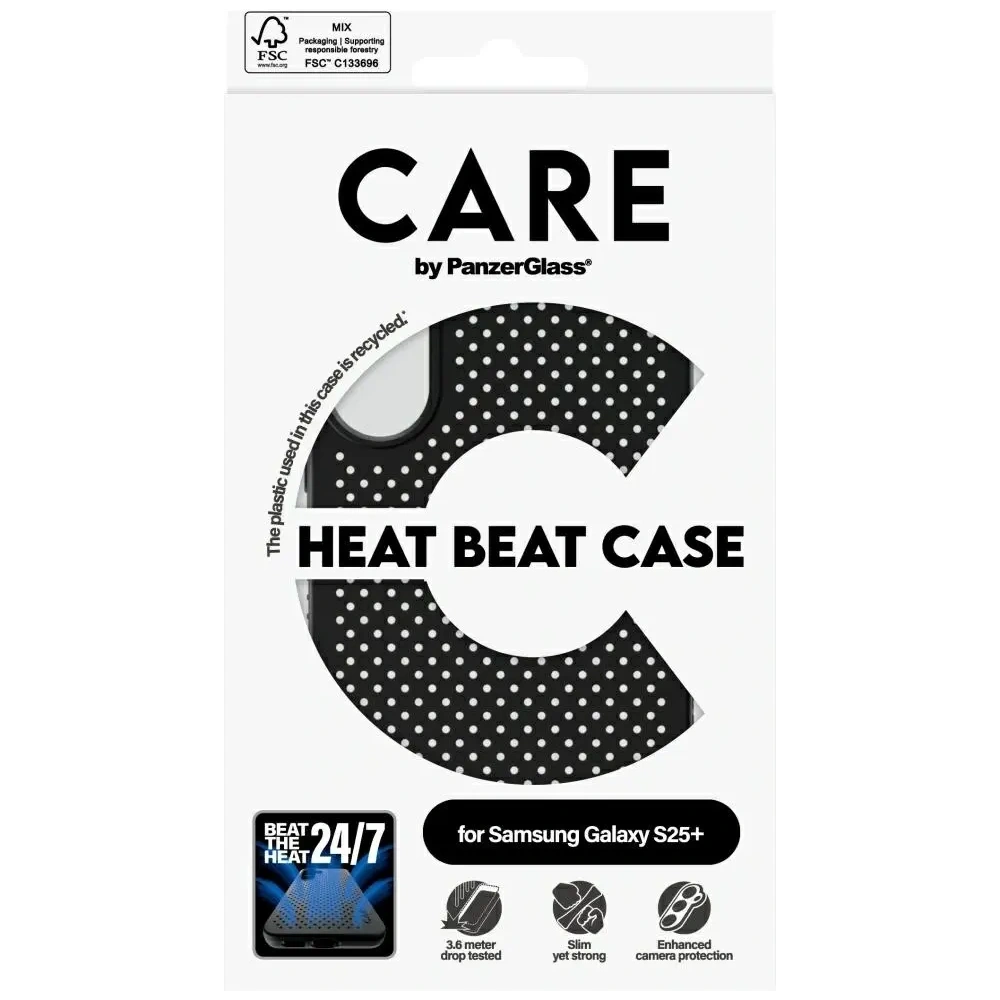 Etui CARE by PanzerGlass Feature Heat Beat do Samsung Galaxy S25+ Plus czarny