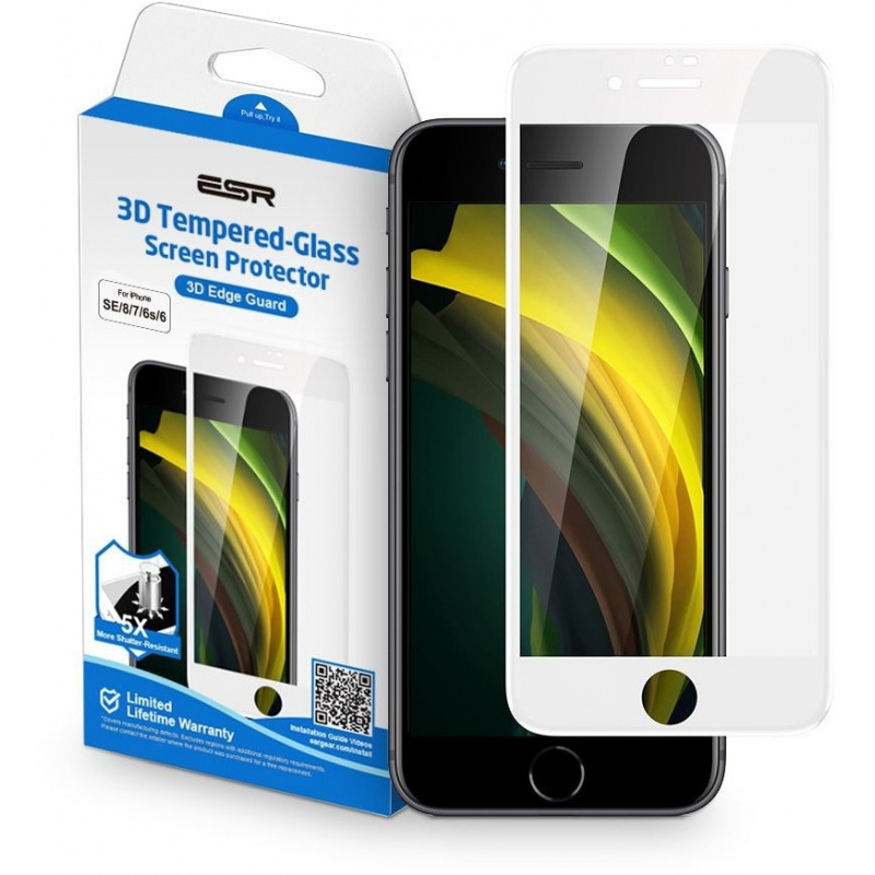 Buy ESR Screen Shield 3D Apple iPhone SE 2022/SE 2020/8/7 White - 4894240103562 - ESR184WHT - Homescreen.pl