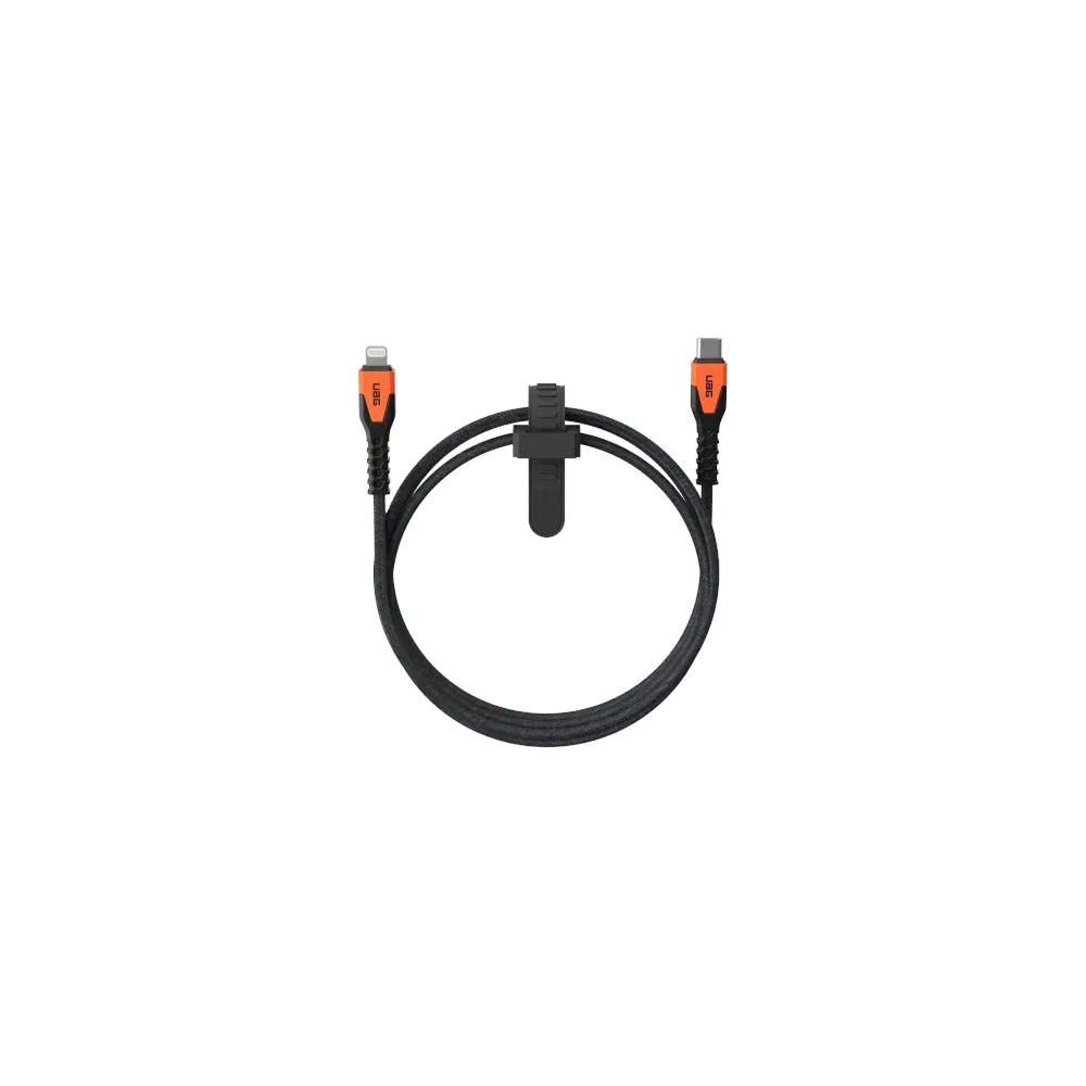 Kabel USB-C / Lightning UAG Urban Armor Gear Rugged Cable 30W 1.5m (black / orange)
