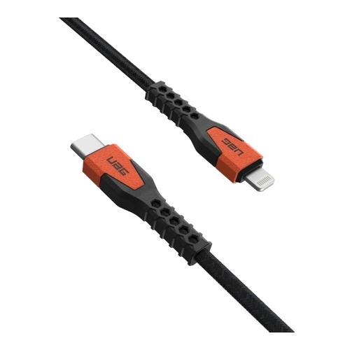 UAG Urban Armor Gear Strapabíró Kábel USB-C / Lightning 30W 1,5m (fekete / narancs)