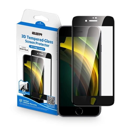 Kup Üveg ESR Screen Shield 3D Apple iPhone SE 2022/SE 2020/8/7 Fekete - ESR185BLK - {ean13} - Sklep Home Screen