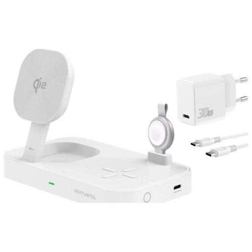 Buy 4smarts Qi2 Trident charging station with MFI fast charger for Apple Watch white - 4SMR84 - {ean13} - Home Screen Store Europe