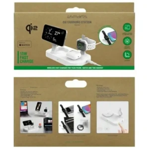 Kup Stație de încărcare 4smarts Qi2 Trident cu încărcător rapid MFI pentru Apple Watch albă - 4SMR84 - {ean13} - Sklep Home Screen