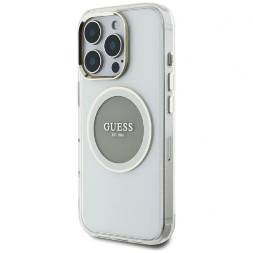Kup Guess IML Metal Colorat Cerc Logo Clasic MagSafe Apple iPhone 16 Pro Max gri - GUE4559 - {ean13} - Sklep Home Screen