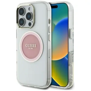 Buy Guess IML Metal Colored Circle Classic Logo MagSafe Apple iPhone 16 Pro pink - GUE4560 - {ean13} - Home Screen Store Europe