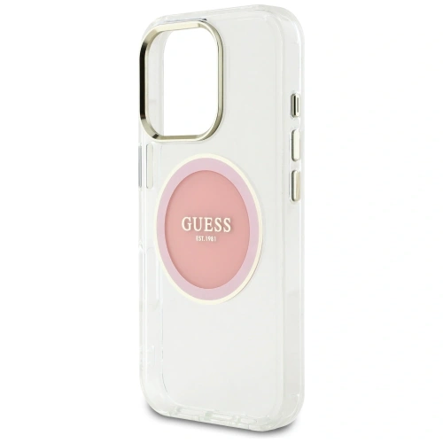 Kup Etui Guess IML Metal Colored Circle Classic Logo MagSafe do Apple iPhone 16 Pro różowy - GUE4560 - {ean13} - Sklep Home Screen
