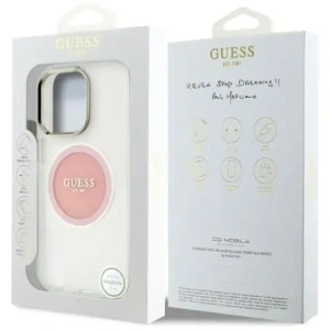 Kup Etui Guess IML Metal Colored Circle Classic Logo MagSafe do Apple iPhone 16 Pro różowy - GUE4560 - {ean13} - Sklep Home Screen