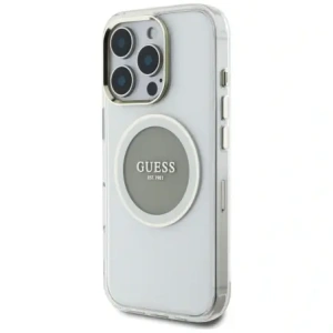 Kup Etui Guess IML Metal Colored Circle Classic Logo MagSafe do Apple iPhone 16 Pro szary - GUE4561 - {ean13} - Sklep Home Screen