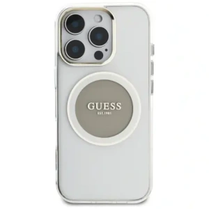 Kup Etui Guess IML Metal Colored Circle Classic Logo MagSafe do Apple iPhone 16 Pro szary - GUE4561 - {ean13} - Sklep Home Screen