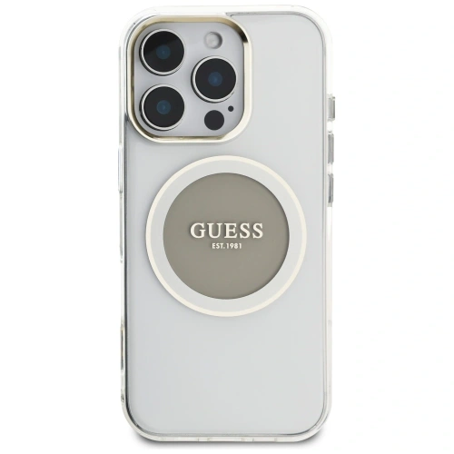 Kup Etui Guess IML Metal Colored Circle Classic Logo MagSafe do Apple iPhone 16 Pro szary - GUE4561 - {ean13} - Sklep Home Screen