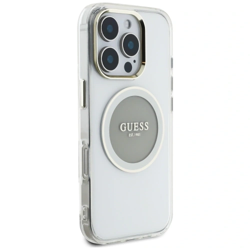 Kup Guess IML Metal Colorat Cerc Logo Clasic MagSafe Apple iPhone 16 Pro gri - GUE4561 - {ean13} - Sklep Home Screen