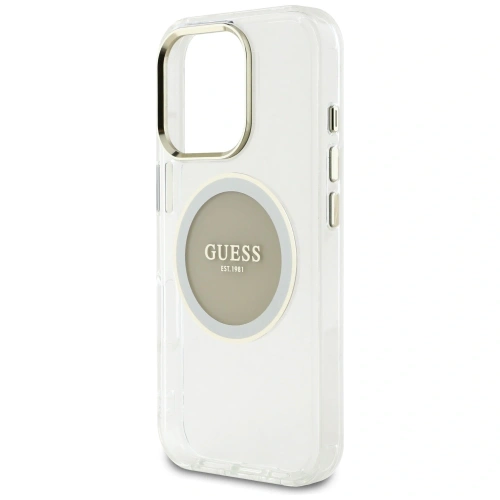 Kup Guess IML Metal Colorat Cerc Logo Clasic MagSafe Apple iPhone 16 Pro gri - GUE4561 - {ean13} - Sklep Home Screen