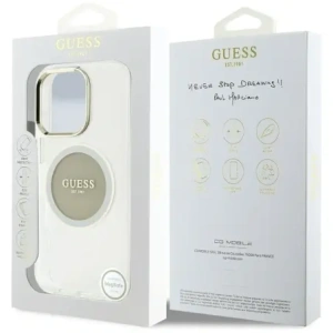 Kup Etui Guess IML Metal Colored Circle Classic Logo MagSafe do Apple iPhone 16 Pro szary - GUE4561 - {ean13} - Sklep Home Screen