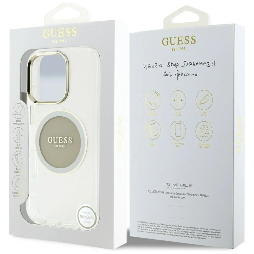 Kup Etui Guess IML Metal Colored Circle Classic Logo MagSafe do Apple iPhone 16 Pro szary - GUE4561 - {ean13} - Sklep Home Screen