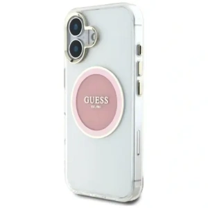 Buy Guess IML Metal Colored Circle Classic Logo MagSafe Apple iPhone 16 pink - GUE4562 - {ean13} - Home Screen Store Europe