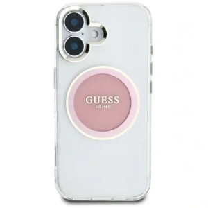 Kup Etui Guess IML Metal Colored Circle Classic Logo MagSafe do Apple iPhone 16 różowy - GUE4562 - {ean13} - Sklep Home Screen