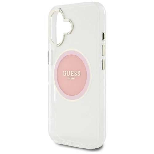 Kup Guess IML Metal Colorat Cerc Logo Clasic MagSafe Apple iPhone 16 roz - GUE4562 - {ean13} - Sklep Home Screen