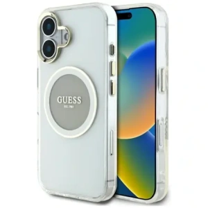 Buy Guess IML Metal Colored Circle Classic Logo MagSafe Apple iPhone 16 grey - GUE4563 - {ean13} - Home Screen Store Europe