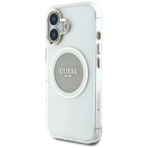 Buy Guess IML Metal Colored Circle Classic Logo MagSafe Apple iPhone 16 grey - GUE4563 - {ean13} - Home Screen Store Europe