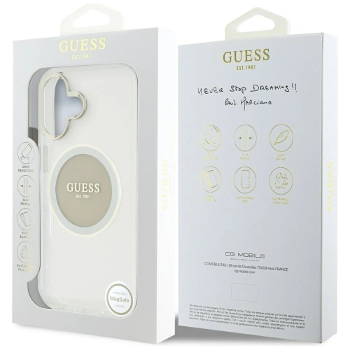 Kup Guess IML Metal Colorat Cerc Logo Clasic MagSafe Apple iPhone 16 gri - GUE4563 - {ean13} - Sklep Home Screen
