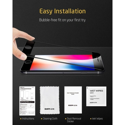 Kup Üveg ESR Screen Shield 3D Apple iPhone SE 2022/SE 2020/8/7 Fekete - ESR185BLK - {ean13} - Sklep Home Screen