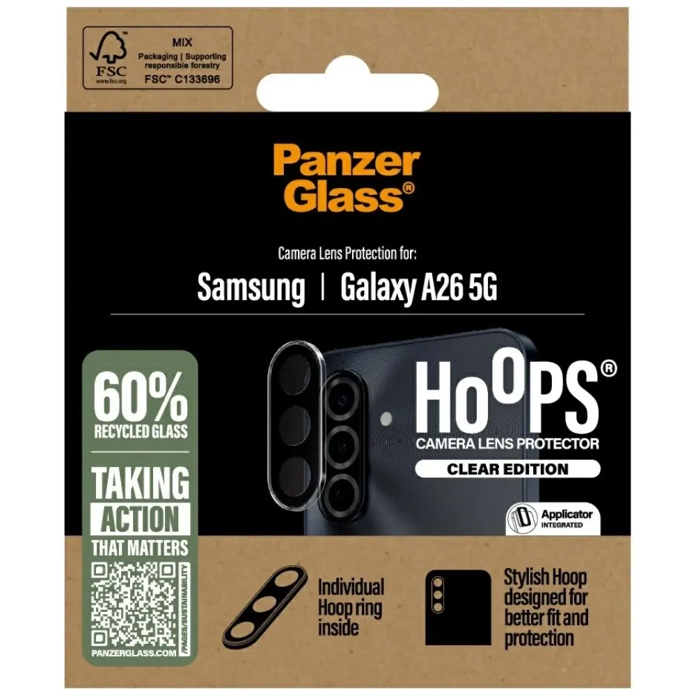 Szkło hartowane na obiektyw PanzerGlass Hoops Lens Protector do Samsung Galaxy A26 5G przezroczysty