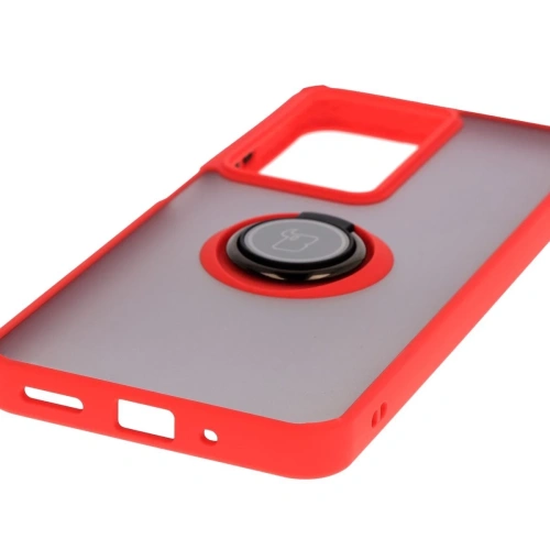 Kup Etui z uchwytem na palec Bizon Case Hybrid Ring do Realme C75 4G / 14x 5G, przydymione z czerwoną ramką - BIZ9081 - {ean13} - Sklep Home Screen