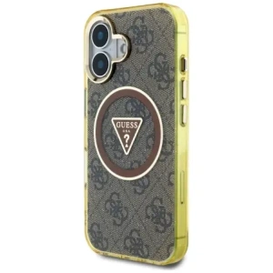 Kup Etui Guess IML Metal Glitter 4G Circle Triangle MagSafe do Apple iPhone 16 brązowy - GUE4564 - {ean13} - Sklep Home Screen