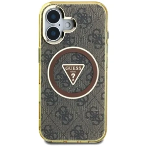 Kup Etui Guess IML Metal Glitter 4G Circle Triangle MagSafe do Apple iPhone 16 brązowy - GUE4564 - {ean13} - Sklep Home Screen