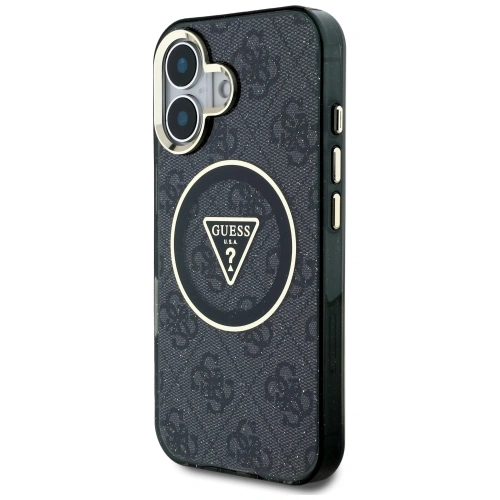 Kup Guess IML Fém Csillám 4G Kör Háromszög MagSafe Apple iPhone 16 fekete - GUE4565 - {ean13} - Sklep Home Screen