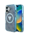 Kup Etui Guess IML Metal Glitter 4G Circle Triangle MagSafe do Apple iPhone 16 niebieski - GUE4566 - {ean13} - Sklep Home Screen