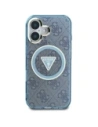 Kup Etui Guess IML Metal Glitter 4G Circle Triangle MagSafe do Apple iPhone 16 niebieski - GUE4566 - {ean13} - Sklep Home Screen