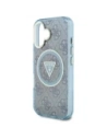 Kup Etui Guess IML Metal Glitter 4G Circle Triangle MagSafe do Apple iPhone 16 niebieski - GUE4566 - {ean13} - Sklep Home Screen