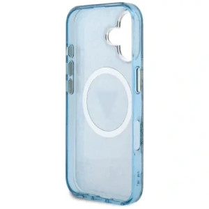 Kup Etui Guess IML Metal Glitter 4G Circle Triangle MagSafe do Apple iPhone 16 niebieski - GUE4566 - {ean13} - Sklep Home Screen