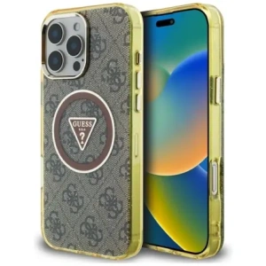 Buy Guess IML Metal Glitter 4G Circle Triangle MagSafe Apple iPhone 16 Pro brown - GUE4567 - {ean13} - Home Screen Store Europe