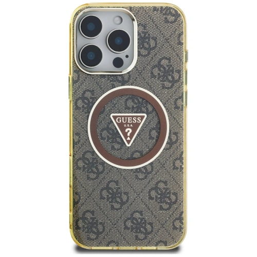 Buy Guess IML Metal Glitter 4G Circle Triangle MagSafe Apple iPhone 16 Pro brown - GUE4567 - {ean13} - Home Screen Store Europe