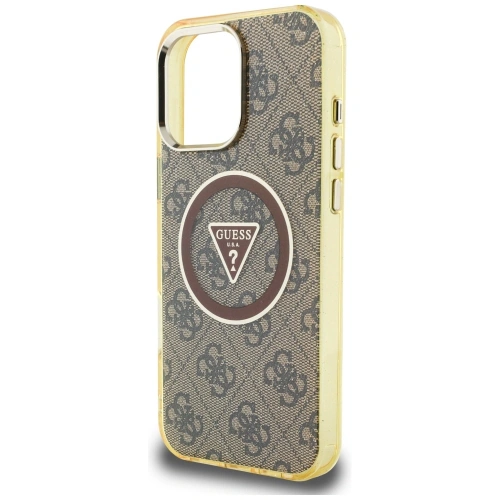 Buy Guess IML Metal Glitter 4G Circle Triangle MagSafe Apple iPhone 16 Pro brown - GUE4567 - {ean13} - Home Screen Store Europe