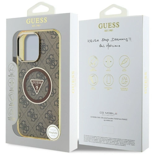 Buy Guess IML Metal Glitter 4G Circle Triangle MagSafe Apple iPhone 16 Pro brown - GUE4567 - {ean13} - Home Screen Store Europe