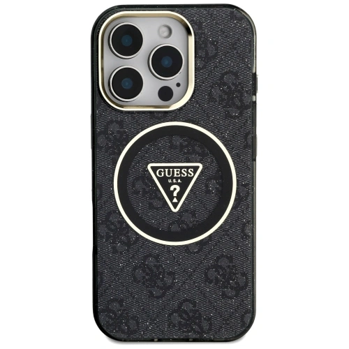 Kup Guess IML Fém Csillám 4G Kör Háromszög MagSafe Apple iPhone 16 Pro fekete - GUE4568 - {ean13} - Sklep Home Screen