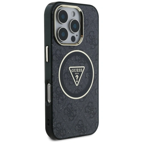 Kup Guess IML Fém Csillám 4G Kör Háromszög MagSafe Apple iPhone 16 Pro fekete - GUE4568 - {ean13} - Sklep Home Screen