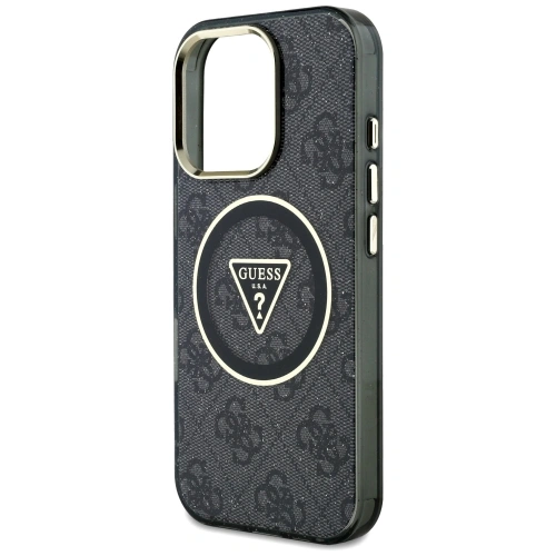 Kup Etui Guess IML Metal Glitter 4G Circle Triangle MagSafe do Apple iPhone 16 Pro czarny - GUE4568 - {ean13} - Sklep Home Screen