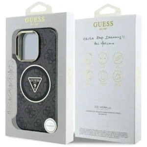 Kup Etui Guess IML Metal Glitter 4G Circle Triangle MagSafe do Apple iPhone 16 Pro czarny - GUE4568 - {ean13} - Sklep Home Screen