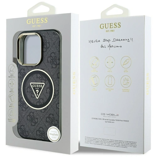 Kup Guess IML Fém Csillám 4G Kör Háromszög MagSafe Apple iPhone 16 Pro fekete - GUE4568 - {ean13} - Sklep Home Screen