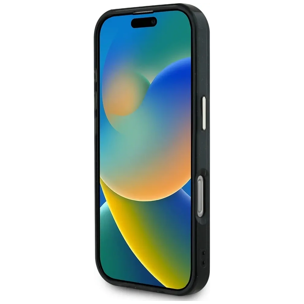 Etui Guess IML Metal Glitter 4G Circle Triangle MagSafe do Apple iPhone 16 Pro Max czarny