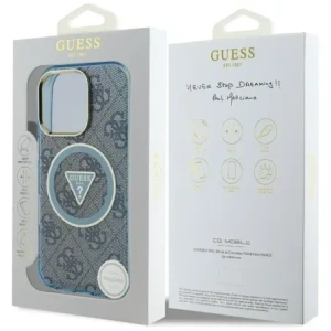 Kup Guess IML Metall Glitzer 4G Kreis Dreieck MagSafe Apple iPhone 16 Pro Max blau - GUE4571 - {ean13} - Sklep Home Screen