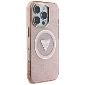 Kup Guess IML Metal Glitter 4G Kreis Dreieck MagSafe Apple iPhone 16 Pro Max rosa - GUE4572 - {ean13} - Sklep Home Screen