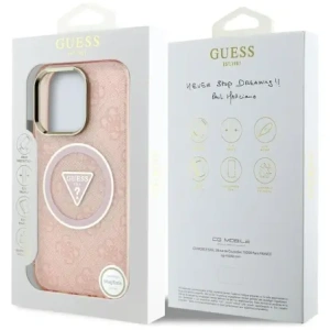 Kup Guess IML Metal Glitter 4G Kreis Dreieck MagSafe Apple iPhone 16 Pro Max rosa - GUE4572 - {ean13} - Sklep Home Screen