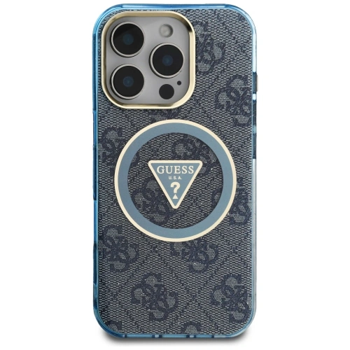 Buy Guess IML Metal Glitter 4G Circle Triangle MagSafe Apple iPhone 16 Pro blue - GUE4573 - {ean13} - Home Screen Store Europe