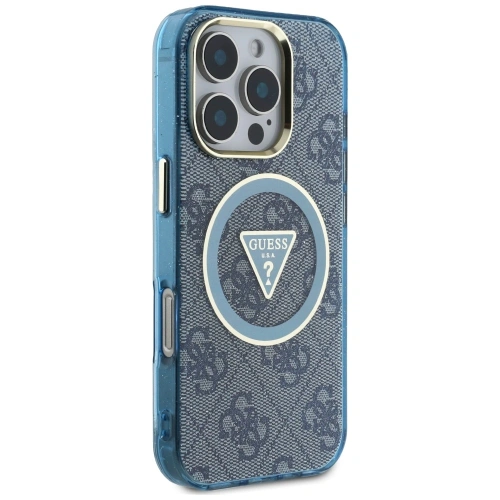 Buy Guess IML Metal Glitter 4G Circle Triangle MagSafe Apple iPhone 16 Pro blue - GUE4573 - {ean13} - Home Screen Store Europe