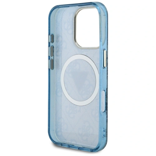 Buy Guess IML Metal Glitter 4G Circle Triangle MagSafe Apple iPhone 16 Pro blue - GUE4573 - {ean13} - Home Screen Store Europe